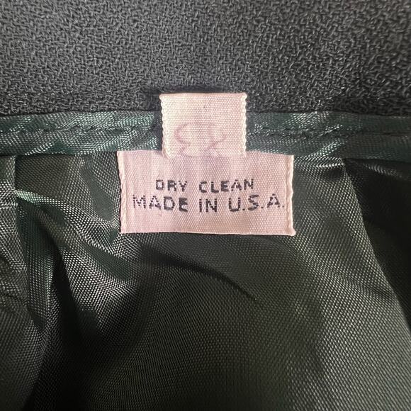Vintage Christian Dior Wool Suit Set 14 (M/8) Forest Green Blazer Skirt USA Made - Picture 14 of 16